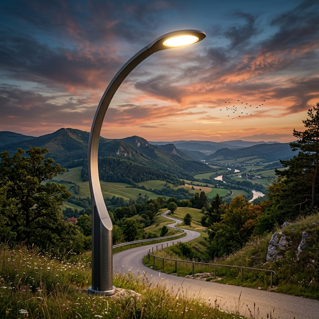 Futuristic Curved Arc Pole