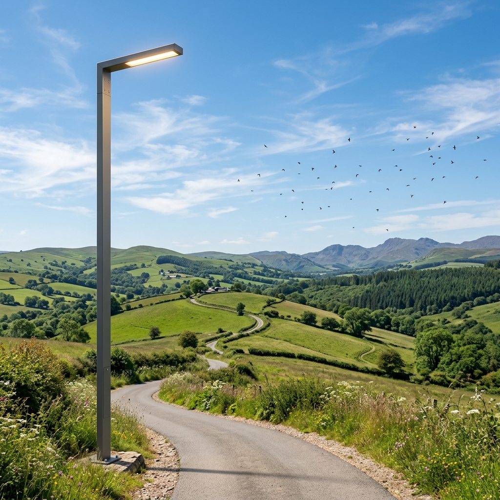 Contemporary Slim Straight Pole