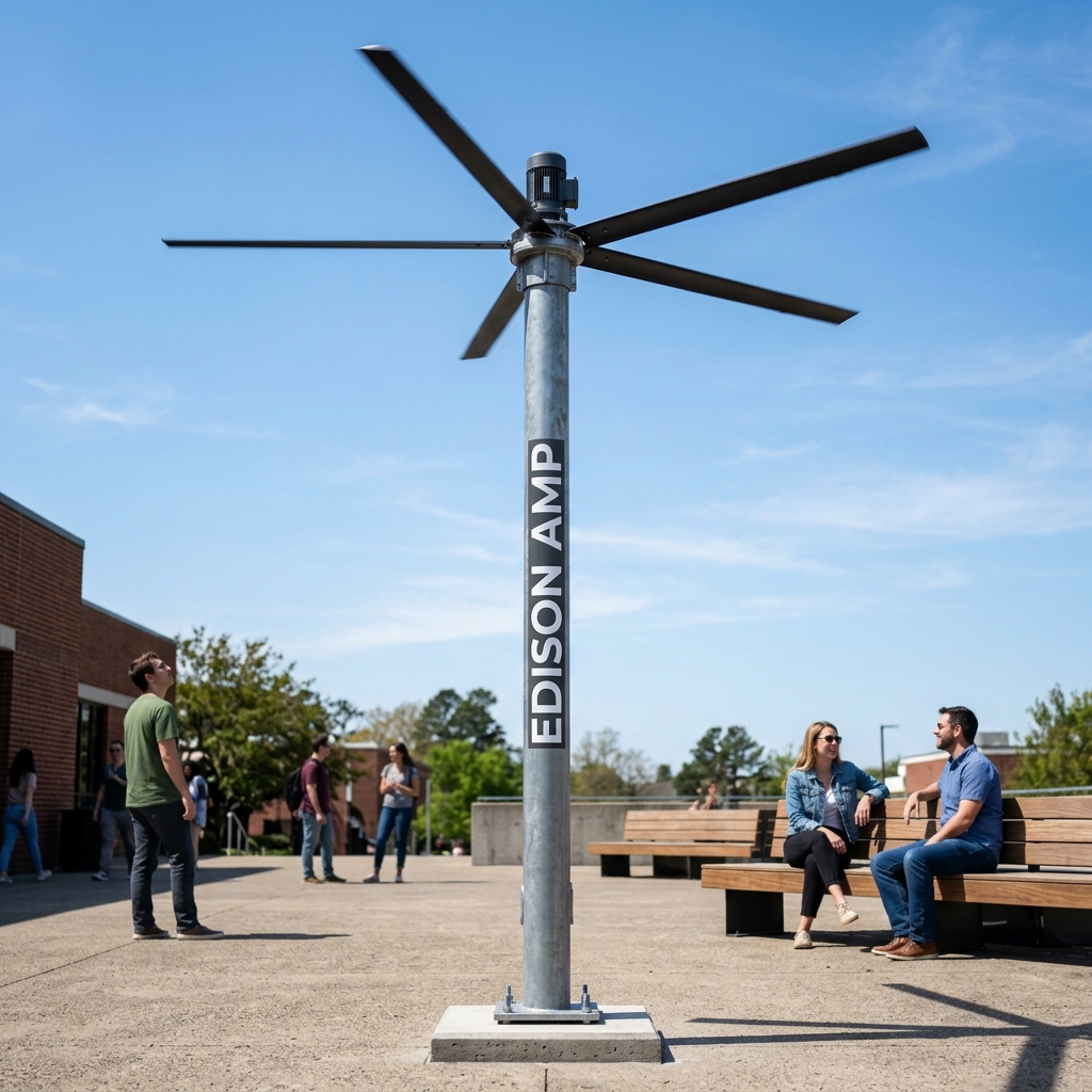 Edison AMP Pole-Mounted Outdoor HVLS Fan