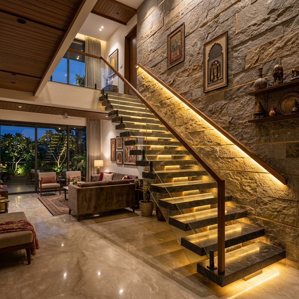 Luxury Duplex Staircase Home Lighting
